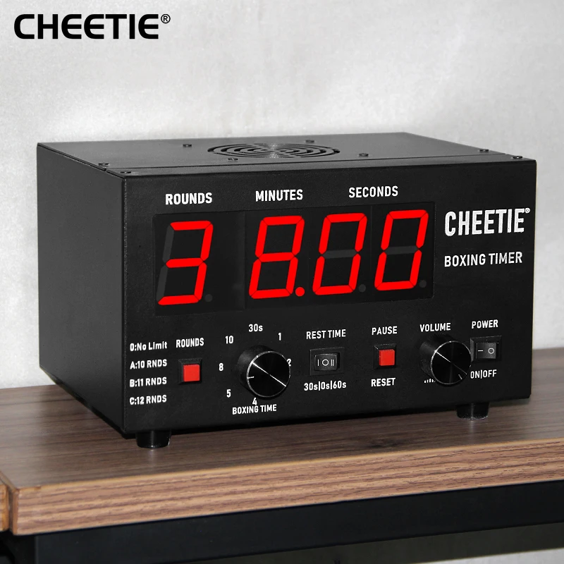 CHEETIE CP040 LED Boxing Gym Round Interval Timer Training Workout Clock Digital MMA Boxing Timer