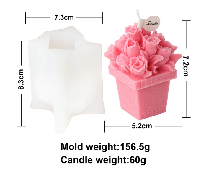 diy silicone rose flower basket potted