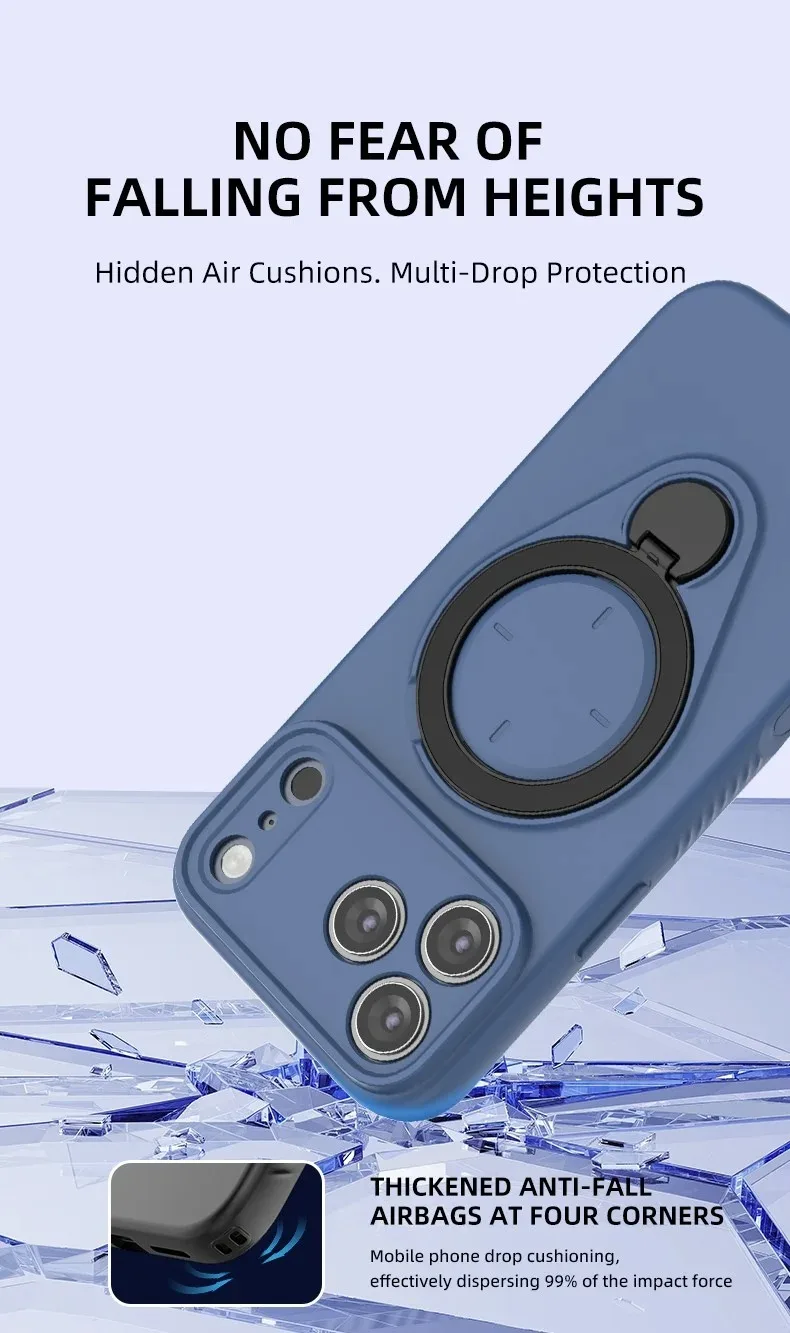 product for iphone 17 pro max kickstand case drop proof  shockproof tpu phone cover support magnetic car mount multiple colors-7