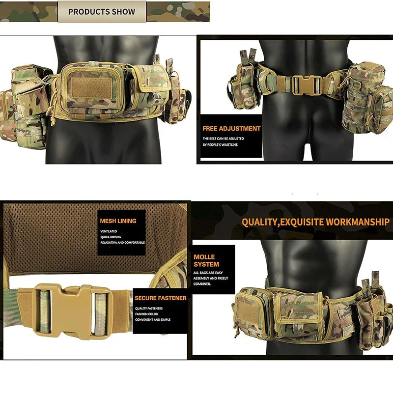 Wholesale Outdoor Work High-density Tactical Belt Duty Quick Release Adjustable Utility Adjustable and Detachable Belt