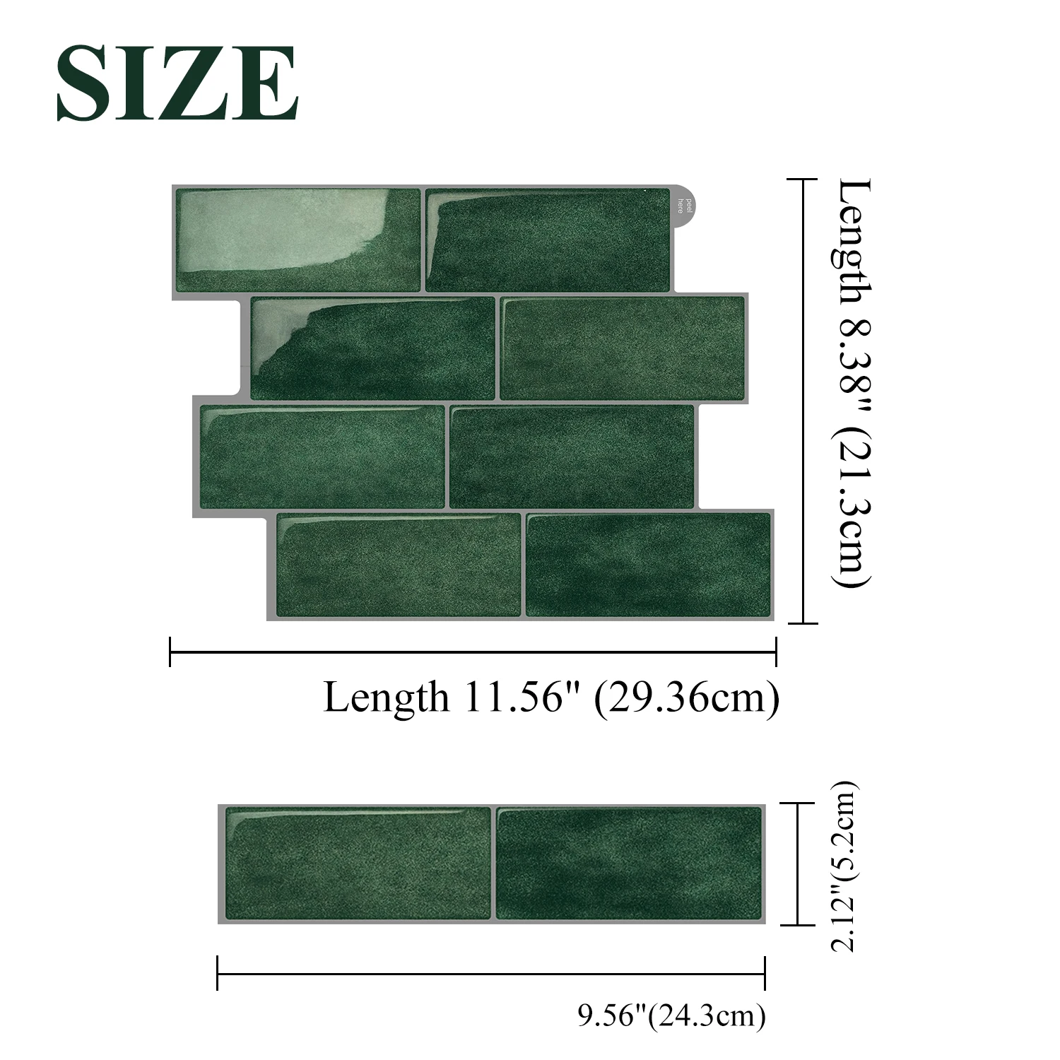 Factory Outlet Metro Self Adhesive 3D Effect Home Decor Peel and Stick Backsplash Green Marble 3D Wall Tiles Stick on Tiles