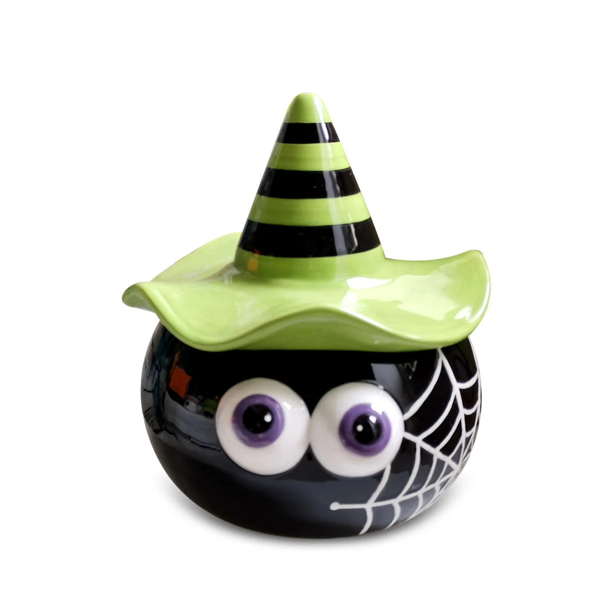 Pot à Bonbons En Céramique Citrouille Avec Couvercle - Déco Halloween Et Automne - Pour Thé, Épices, Rangement - 2