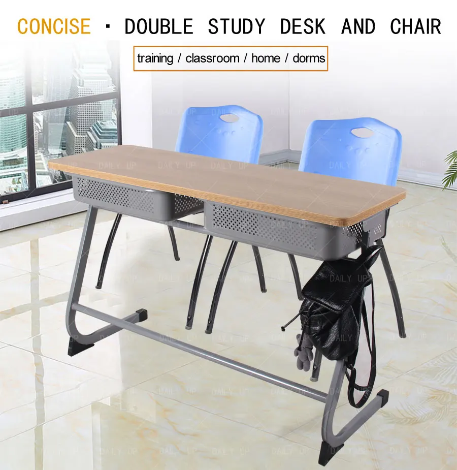 Double Study Desk For Students school furniture student desk and chair
