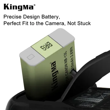 KingMa-NB-13L Battery LCD Dual USB Charger for Canon G7X2 G7X3 G5X G9X G9X2 SX720 SX620 SX730 HS G1X3 G1 Mark II NB13L Battery detail image
