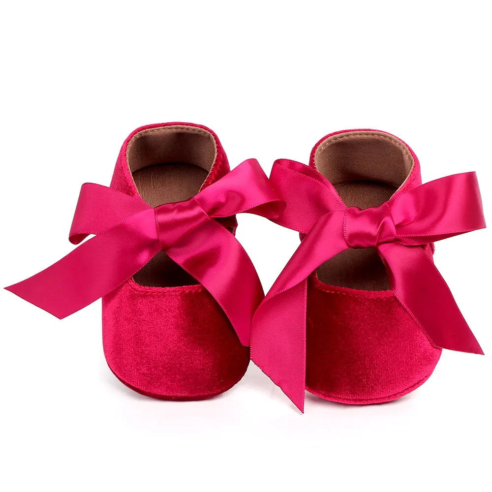 Baby Girls Mary Jane Flats Infant Non-Slip Bowknot Ballet Slippers Newborn Princess Dress Wedding Shoes Toddler First Walkers details