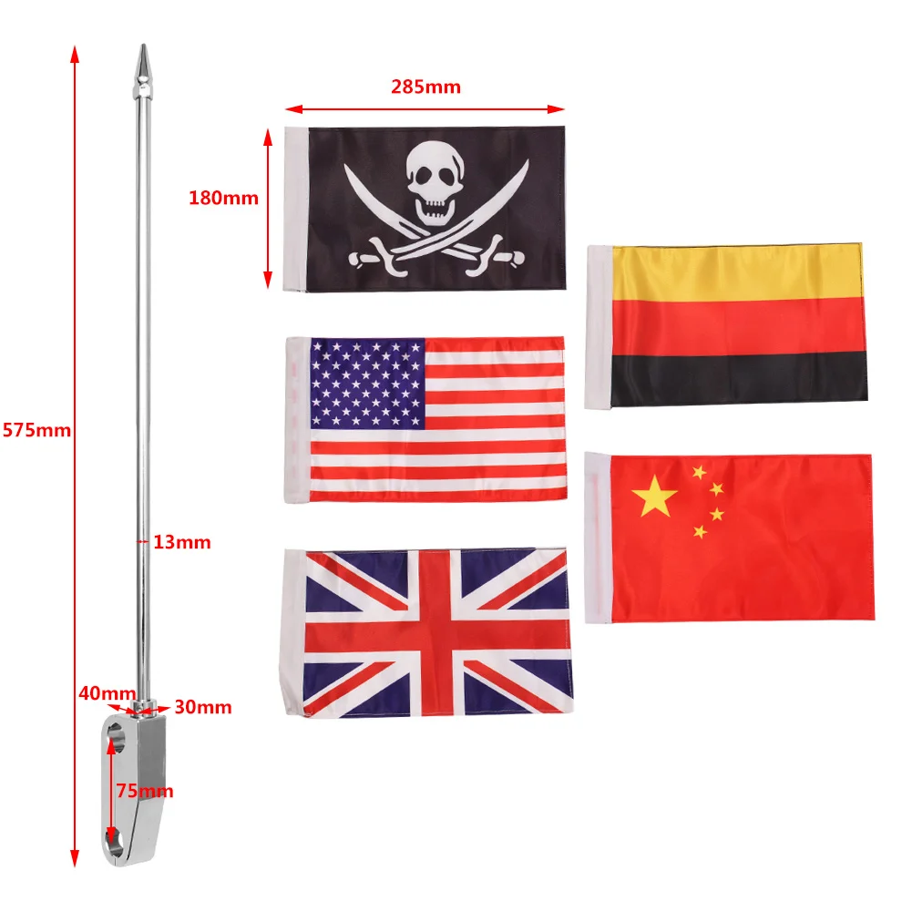 Motorcycle Saddlebag Flag Pole Luggage Rack Mount Kit Fit Motorcycle