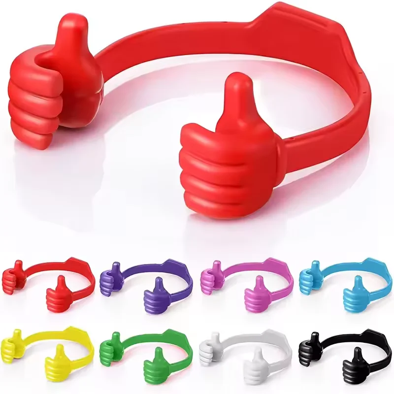 universal cheap promotional Cute Thumb-up Desktop Cell Phone Holder Stand Adjustable Plastic Lazy Phone Stand
