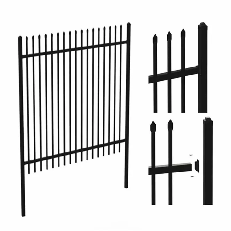 Pvc Black Coated Corrosion Resistance Wrought Iron Fence For Park Fence
