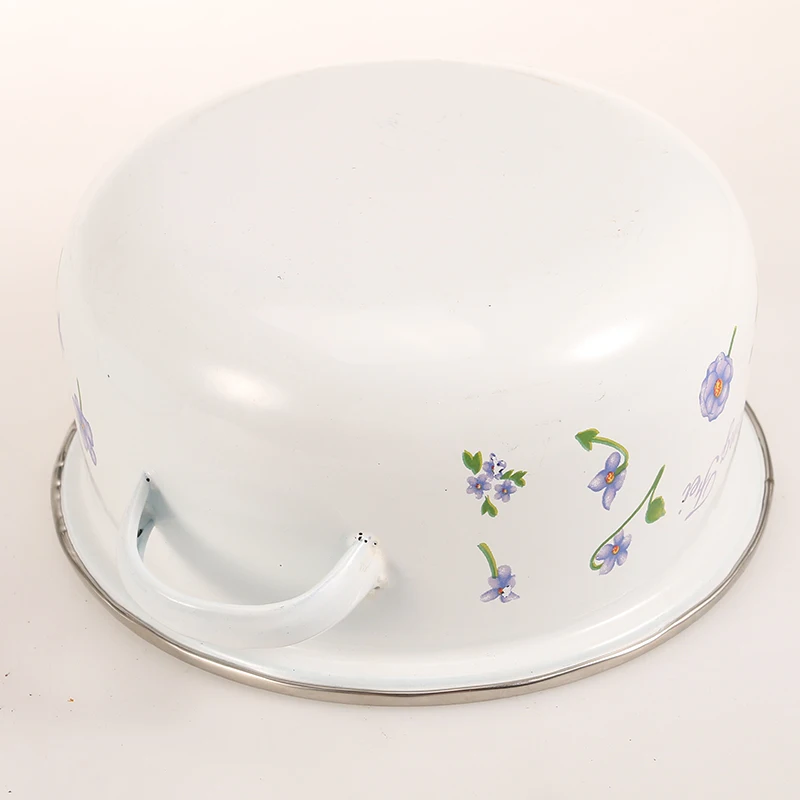 671flower Decal 2 Enamel Handle 3 Pcs Set Enamel Lid Cast Iron Enamel Casserole