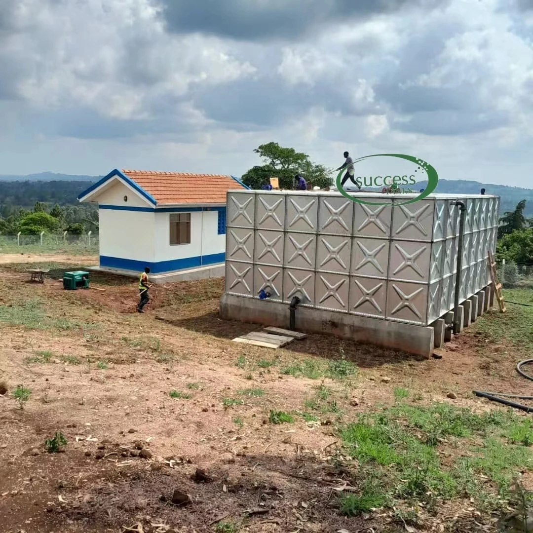 Uganda Widely Use Elevated 300M3 HDG Steel Water Tank