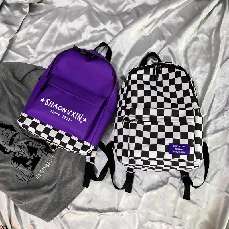 checkered school bolsa