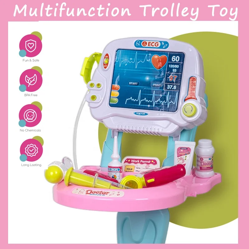 Дошкольные развивающие игры для помещений медицинский набор игрушка врачи игровой двухслойная тележка ролевые