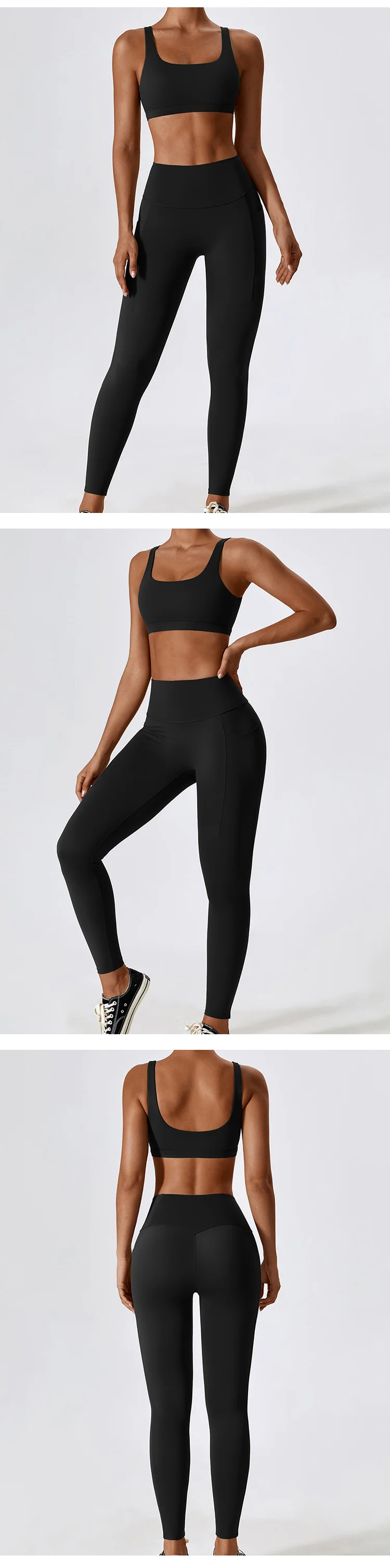 Tz8295 Women's Activewear Leggings Sets Athletic Pants And Bra Fitness