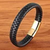 Gold buckle black leather