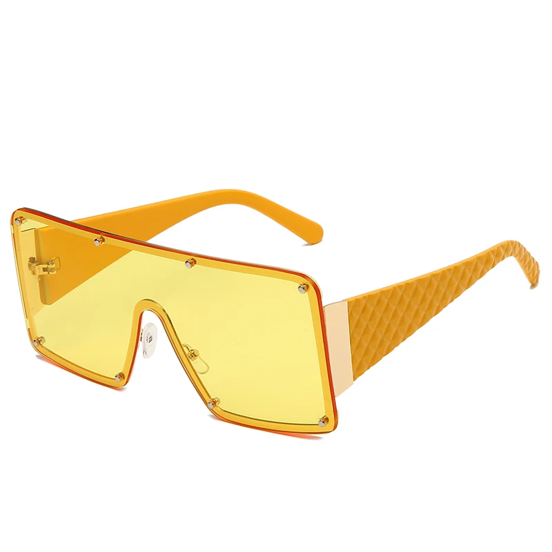 NWOGLSS 58287 Colorful Metal Square Oversized Fashion Conjoined Sunglasses aperçu 8