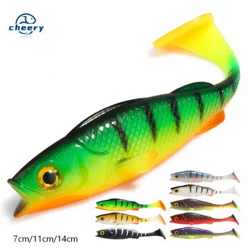 Cheey Spinopler Predator Fishing Lure 7cm-14cm Soft Body T-Tail Swimbait Bass Perch Pike Fishing UV Wobbler Rubber Shad Tackle – Soft Lure – view 2