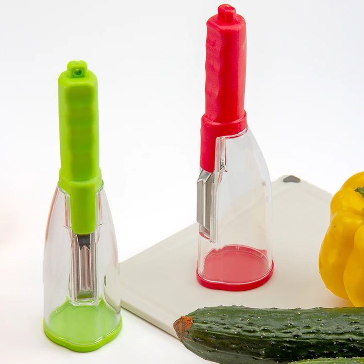 Best Sell Kitchen Gadgets Fruit Peelers And Cutter With Storage Apple