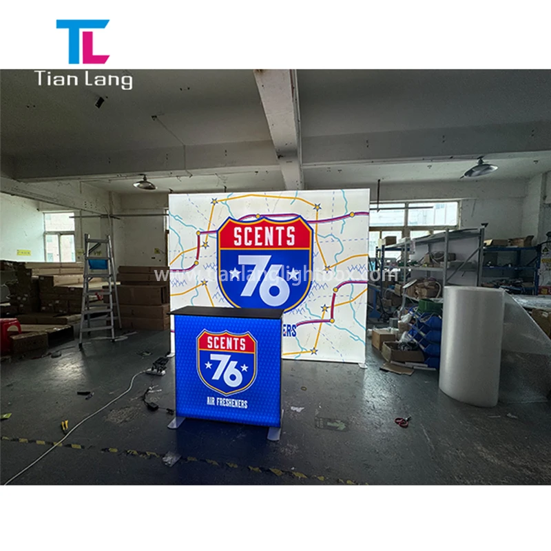 Მაღალი ხარისხის სწრაფი მისადგენად პორტატიური ალუმინის ბაზარი ჩვენების სინათლის ბოქსი გამოსახმავად Light Box Exhibition Booth