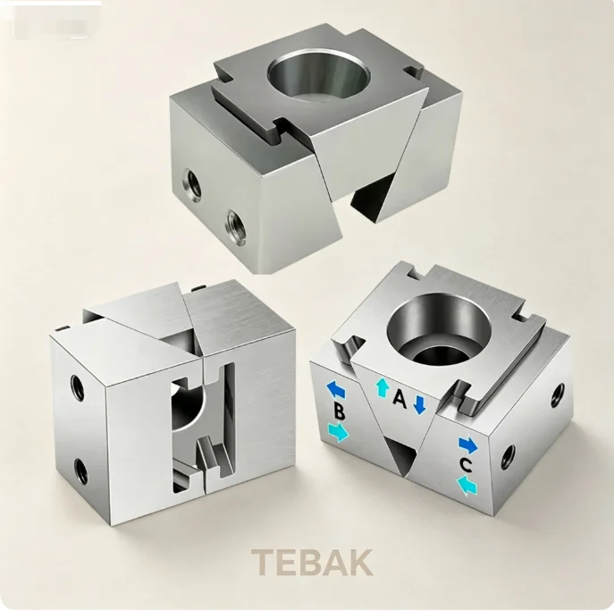 TEBAK Mini OK Fixture Clamp Modular Wedge Vise Locking Jig, M6 M8 Socket Head Screw Mechanical Positioning Tool