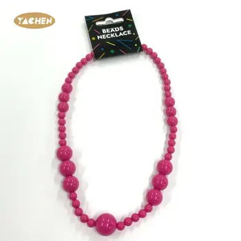 YACHEN Selling Neon Beads Necklace Retro Yellow Green Orange Rose Red Necklace for Birthday Party Night Club Decorations