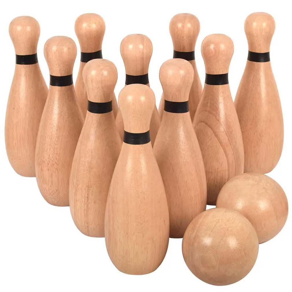 wooden bowling set