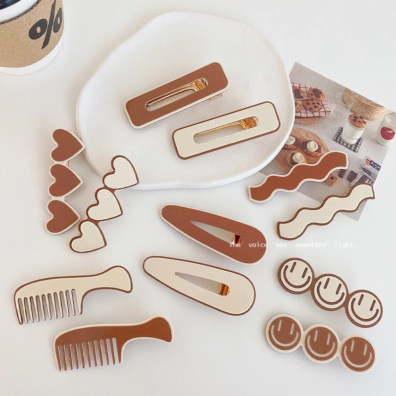 Заказные заколки для волос с изображением сердца аллигатора для макияжа, плоские Элегантные Заколки с утконосом, аксессуары для волос, заколки для женщин