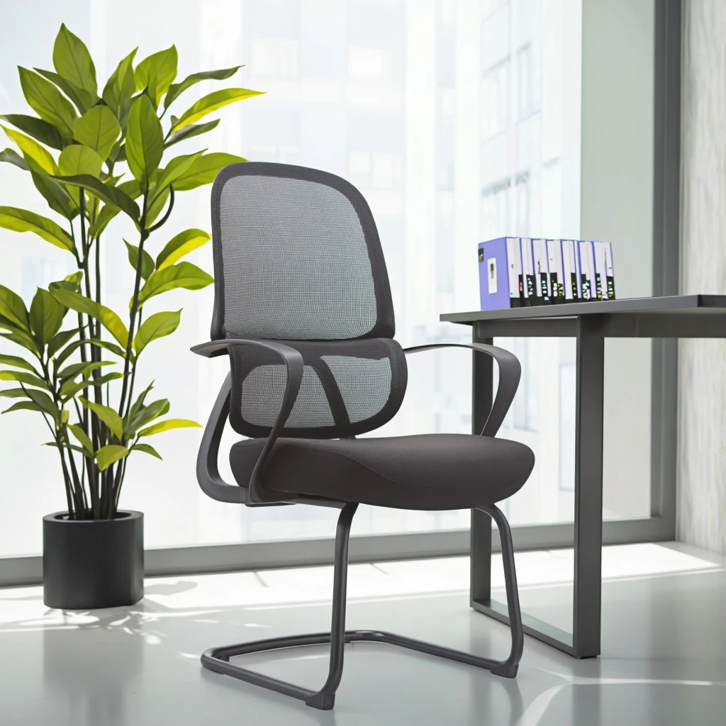 Spring Base Conference Room Visitor Chair Heavy-Duty Steel Construction Industrial Grade Mesh Task Chair Professional Commercial 2