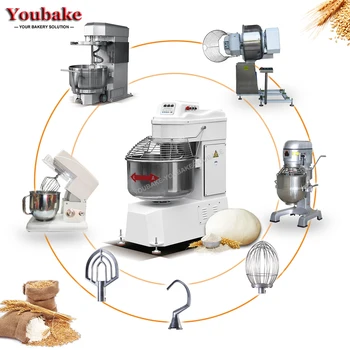 Industrial 20L 30L 40L 50L 60L 80L 130L 200L 260L 320L Spiral Mixer Vertical Table Cookies Dough Flower Bakeries Mixer Machines