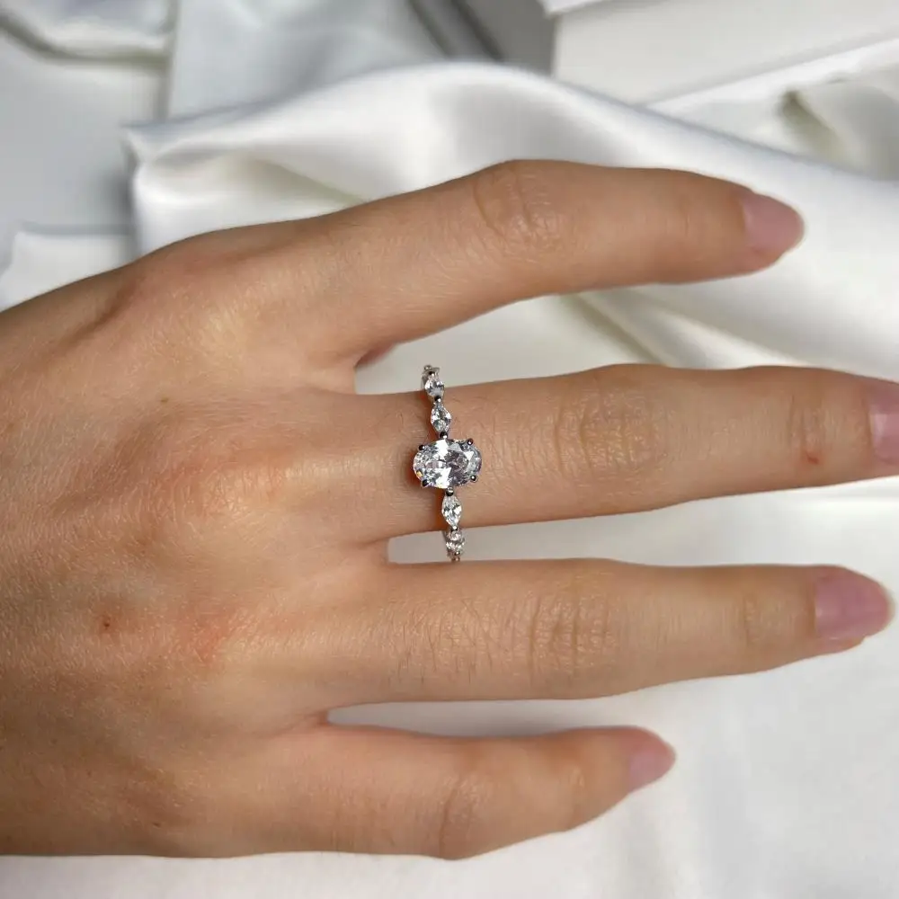 KAKODIY Gemstone 925 Bulk Sterling Silver Ring 5925 Sterling Silver Ring Cubic Zirconia Slim Finger Women's Luxury Ring detail 4