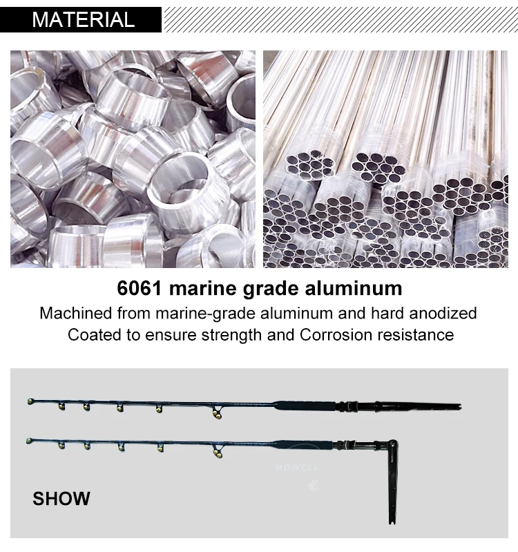 New Heavy Duty 2 4 6 Adjustable Trolling Rod Butt Straight Curved