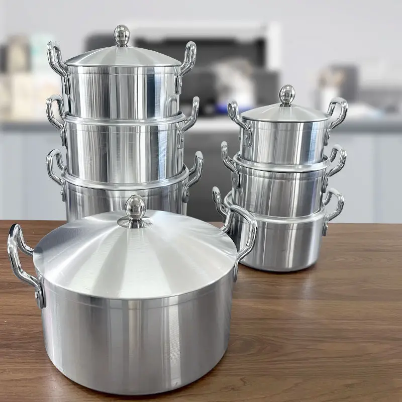 Factory Sale Cooking Pot Set 7pcs Aluminum Soup Stock Pots Die Cast