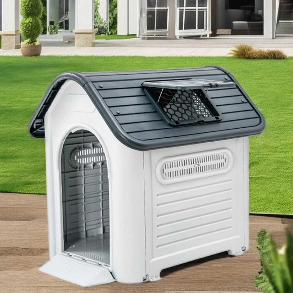 Modern Solid Collapsible Outdoor Durable Luxury Dog House with Sunroof Waterproof PP Material Tree Hole Shape All Seasons