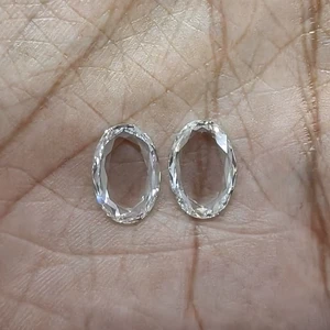 D Gleam Jewels 3.00+3.00 CT Lab Grown Oval Rose Cut Polished Finish EX Cut & Symmetry Diamonds for Jewelry-Studs or Ring Stones
