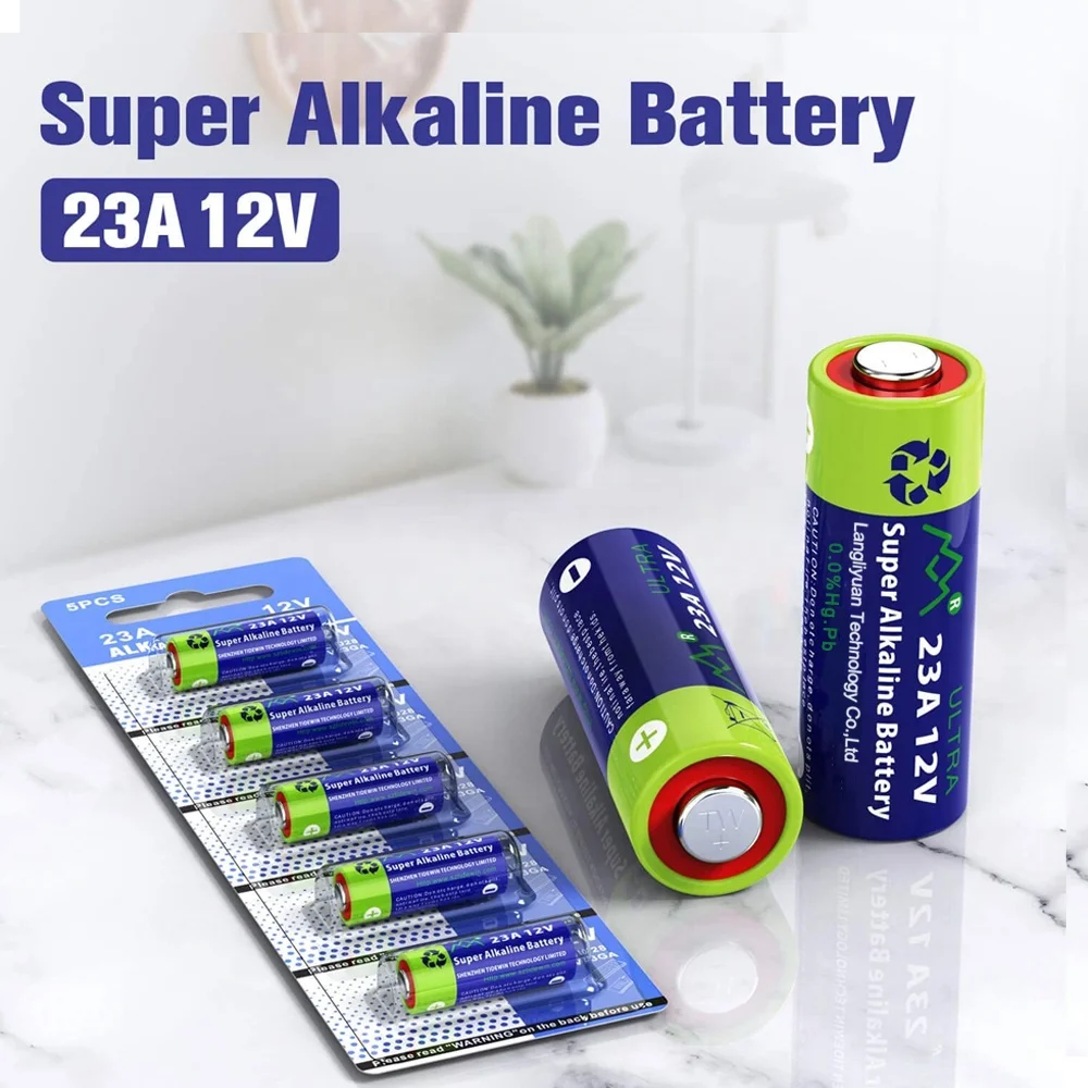 Piles 23A 12V (lot De 5) - Alcalines Pour Télécommande Voiture, Alarme, Porte De Garage