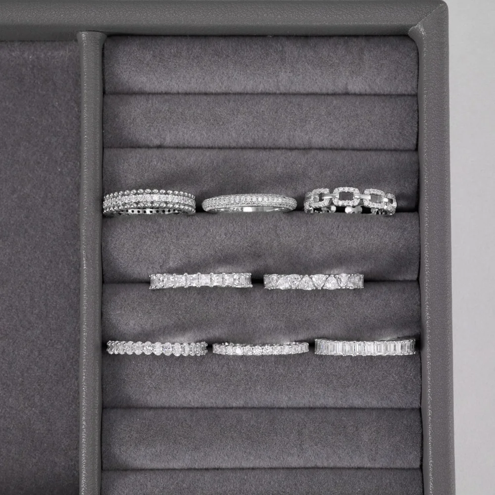 KAKODIY Luxury Design Chunky Charm Cuban Chain Eternity Band 5A Cubic Zirconia Hip Hop Style 5A Zirconia Jewelry Ring detail 3