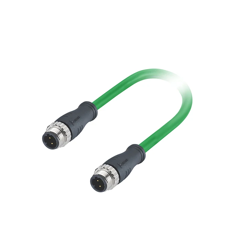 Profinet Cable M12 4 Pin D Code Male to Male Connector Molded with 2M PVC Shielded Cable