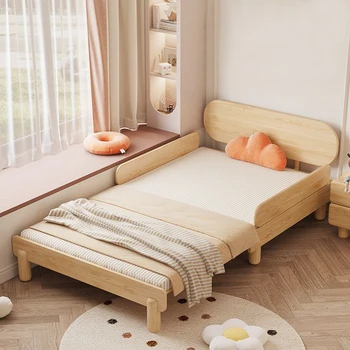 Solid Wood Natural Montessori Foldable Bed Frame for Kids for Bedroom Modern School Living Room Bathroom