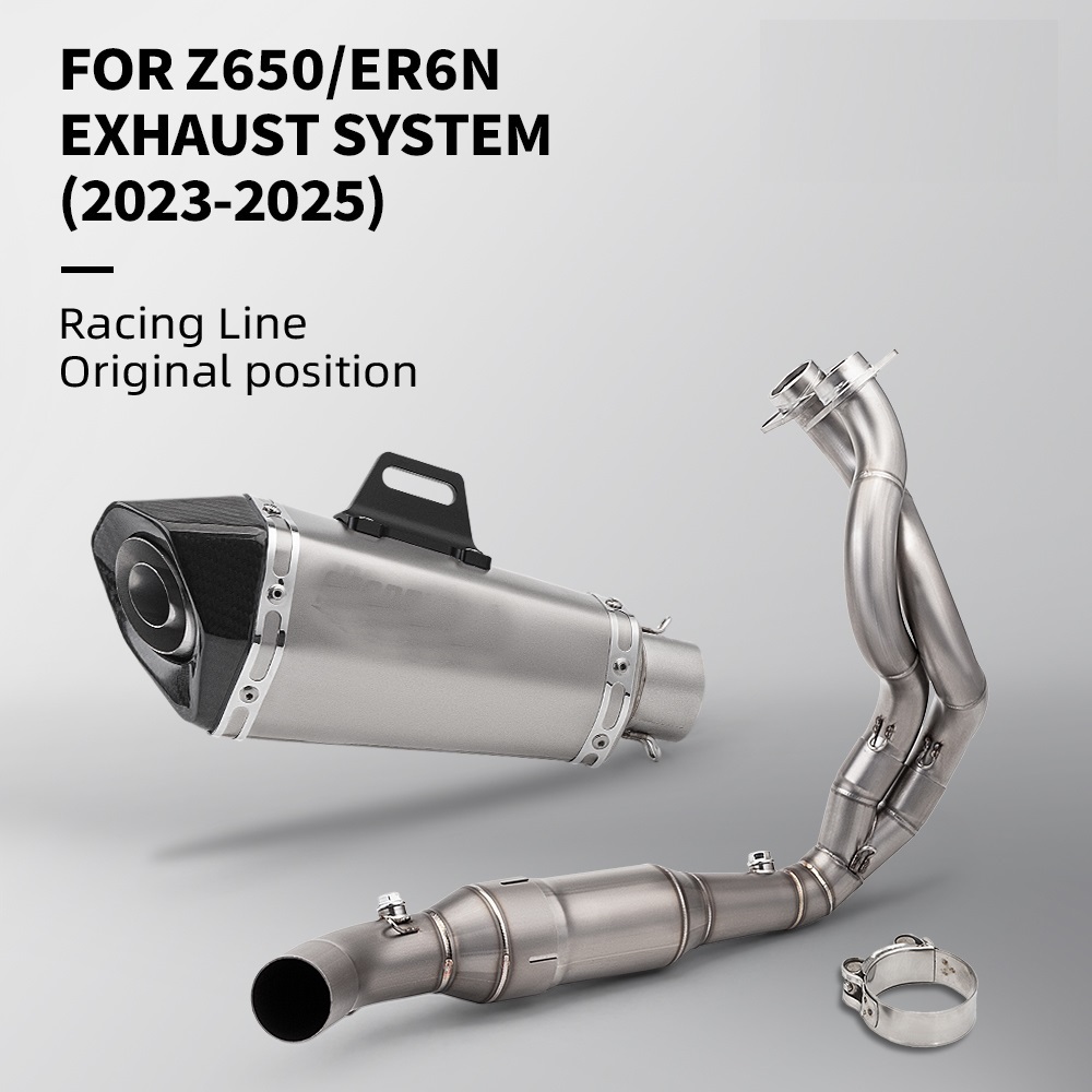Motorcycle Exhaust Escape Full System Front Mid Link Pipe for ER6N