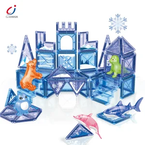 Chengji Magnetic Tiles Children Educational Diy Building Sea Animal Color Window Magnet Sheet Set Toy Magnetic Tiles and Blocks
