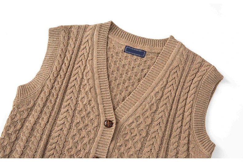 メンズウェア EMBLEM V-NECK KNIT VEST - BROWN EMBLEM V-NECK KNIT VEST - BROWN