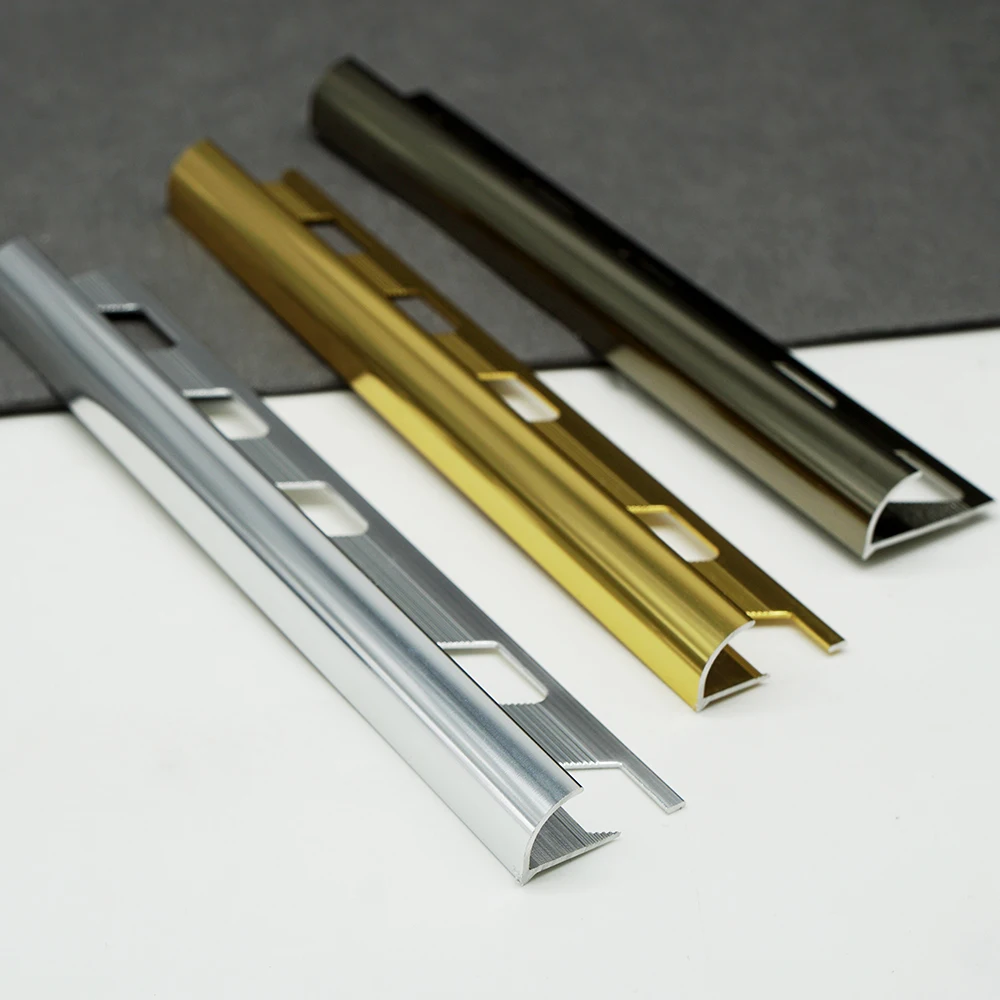 Modern Aluminum Tile Trim Edge Protector for Bathroom & Kitchen Metal Tile Molding for Floor and Wall for Apartments