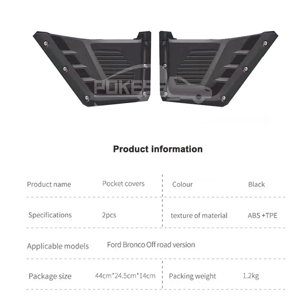 Car Storage Box for Ford Bronco 2020-2022 ABS Cover Pocket Car Side ca... — 5