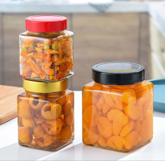 Clear Square Honey Jars,Honey Jars And Labels,Glass Gar With Lid 45ml