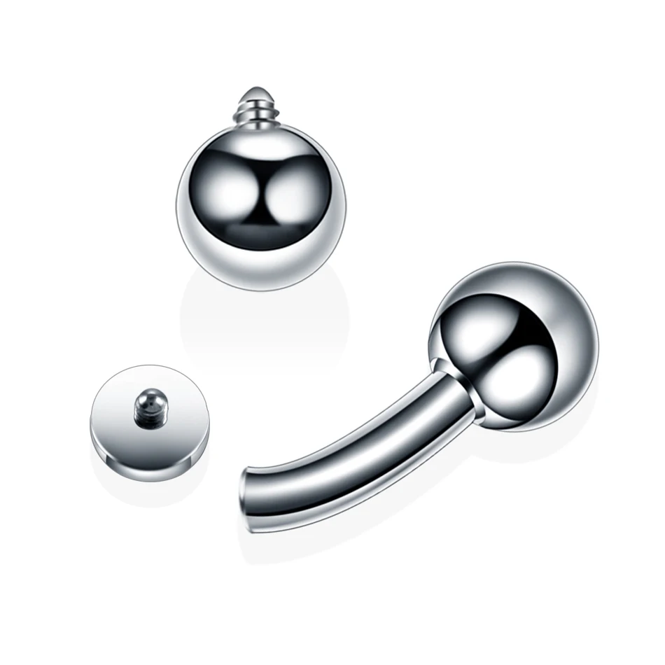 Titanium Eyebrow Banana Piercing Crystal Gem Tongue Rings Sexy Vagina Piercings Genital Piercing Body Jewelry