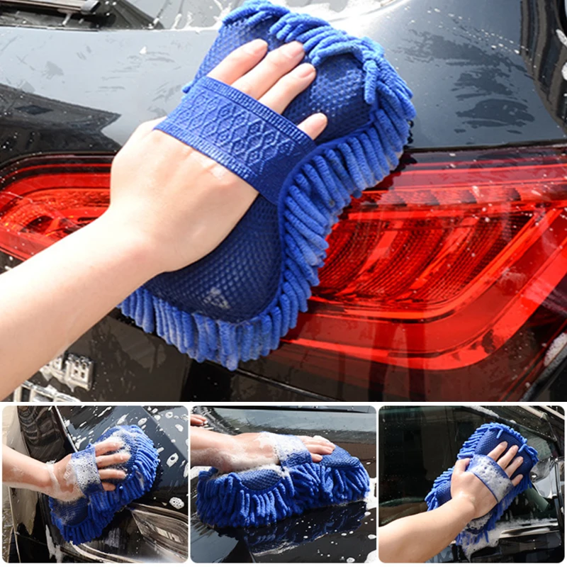 Абсорбирующая Губка из микрофибры, полировальная подушка, синельная губка для очистки восковой Мойки автомобиля