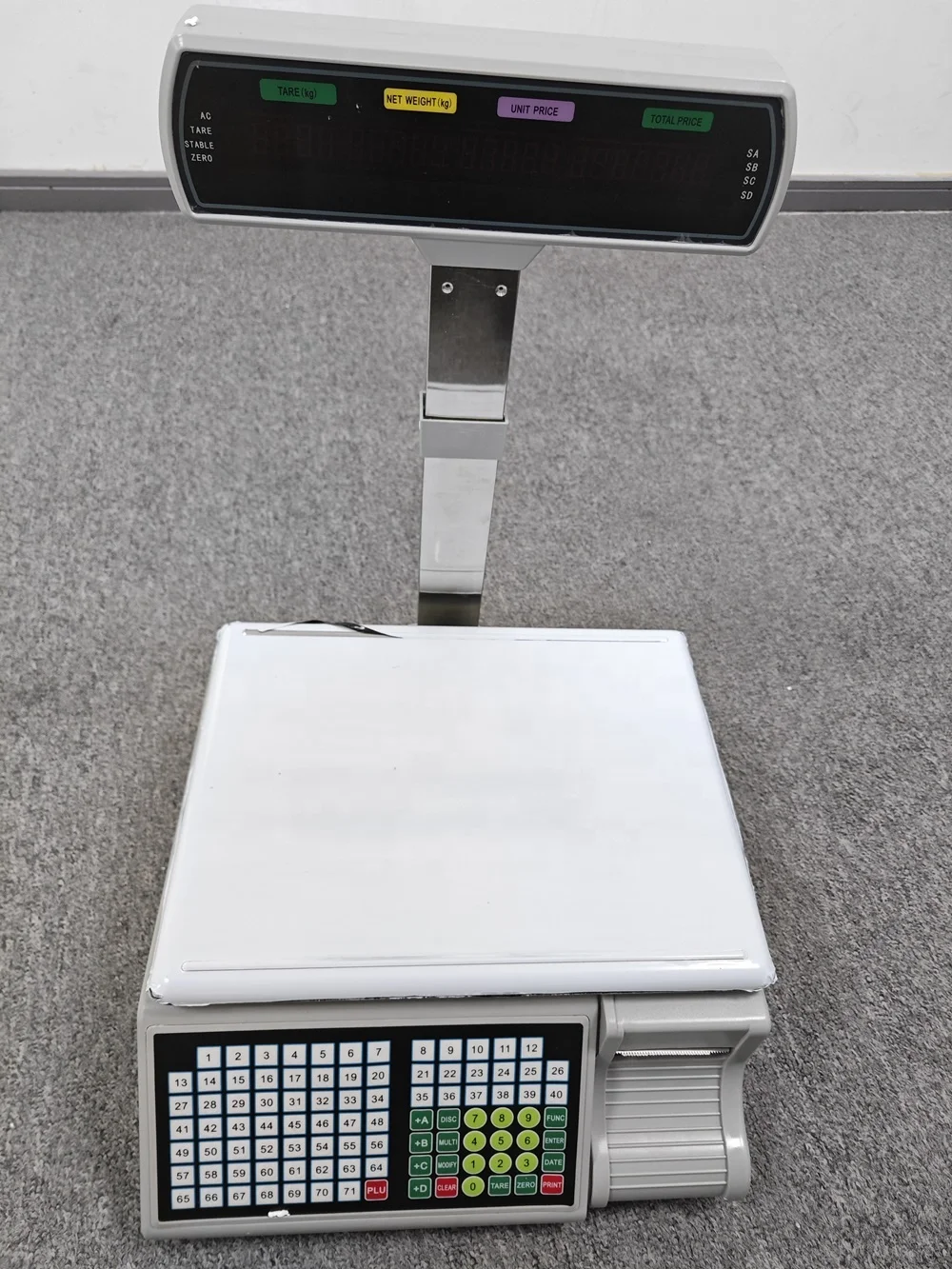 Digital Supermarket Weighing Scale Printer Price Computing Butcher Meat Barcode Print Scales Label Steel 3kg/6kg/15kg/30kg