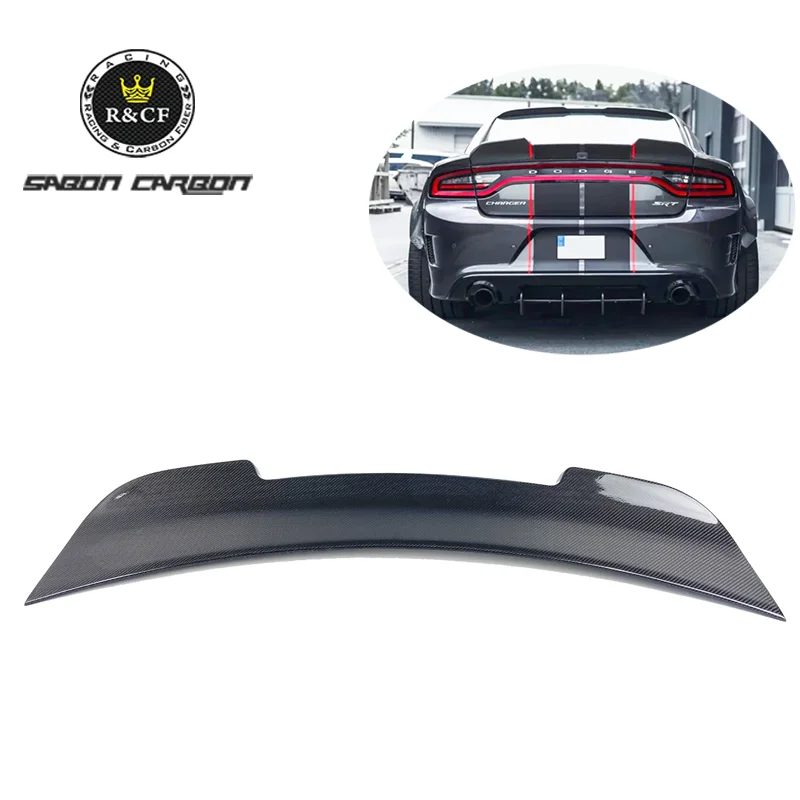 Shk Style Carbon Fiber Ducktail Spoiler Deck Lid For Dodge Charger 2015-2022