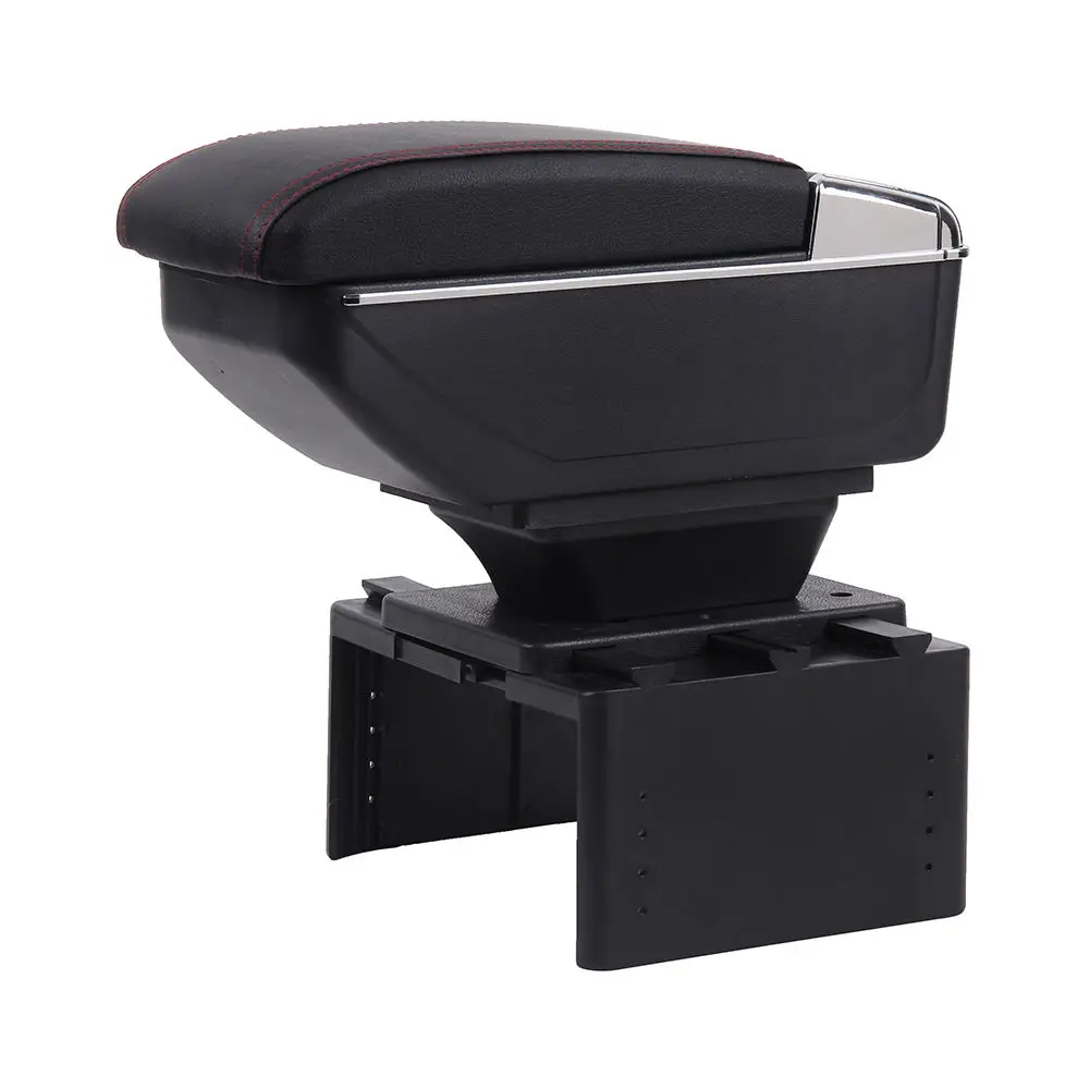 product retrofit multifunctional usb car armrest box customizable logo color and size universal leather picture front car interior parts-3