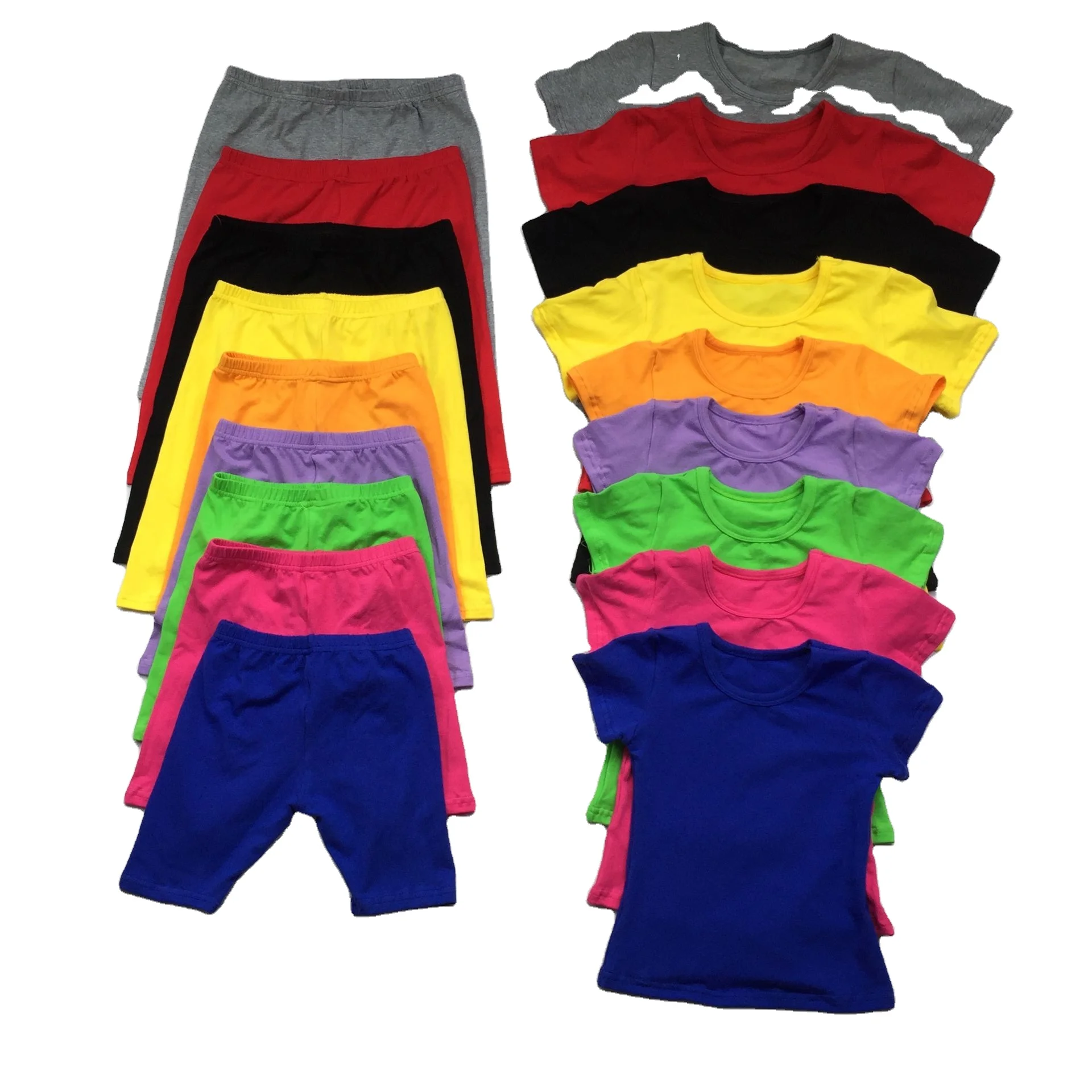 LZ 2021 высокое качество одежда в стиле унисекс для малышей; Детские комплекты девочек и мальчиков 40 цветов; Летняя одежда; Комплект одежды из футболки + байкерские шорты новинка комплект малышей 