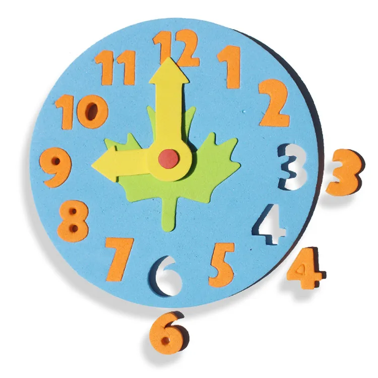 2024 Factory Custom Creative Colorful Tangram Magnetic Cartoon Parent-child Educational Toy EVA Foam Clock Puzzle
